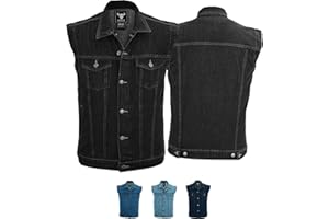 BULLDT Herren Motorradweste Jeansweste Motorrad Kutte Denimweste Bikerweste - Stylische Biker Trucker Weste mit Kragen – Vintage & Klassischer Lifestyle aus 100 % Baumwolle