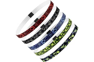 Blooms Unisex Sportpannband, 5-pack Hårband, Elastiska Pannband för Män och Kvinnor, Halkfria Tunna Hårband för Fotboll, Yoga, Löpning