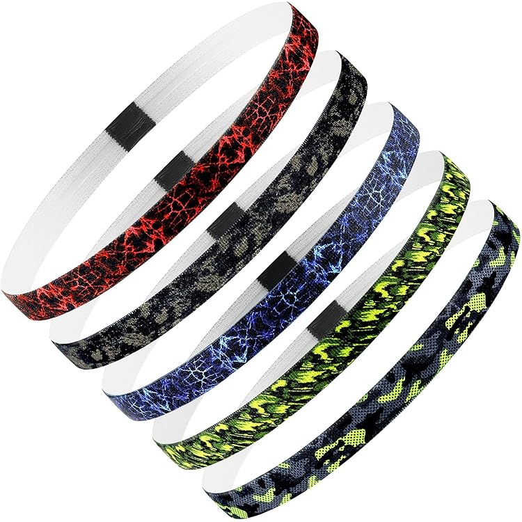 9 Pièces Bandeau Sport, Élastique Cheveux Serre Tete, Antidérapant