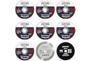 Hongleey 76mm Cutting Discs, 9 Pieces Angle Grinder Discs Durable Cutting Discs Ultra Thin 1.2 mm, 76 x 1.2 x 10mm Cutting INOX Stainless Steel Cut for Wood, Plastic, Metal, Stone, Wheel, Iron