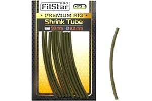 ‎PRO FILSTAR PRO Filstar Angeln Schrumpfschlauch Set 10 x 50 MM, Dia 3.2MM - Anti Tangle Sleeves für Futterkorb - Hülse für Angelhaken mit Vorfach - Carp Fishing Line Aligner - Karpfen Zubehör - Method Feeder