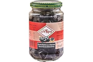 Crespo Dry Black Olives 250 g (Pack of 6)