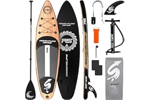 SereneLife Stand Up Paddle Gonflable Adulte 6” – Planche de Paddle avec Accessoires Sup, Sac de Transport, Pont Antidérapant, pour Mer, Lac, Rivière