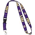 Louisiana State University LSU Tigers Geaux Car Keys ID Badge Holder Lanyard Keychain Detachable Breakaway Snap Buckle (Purple), Multicolored, 1.5 feet