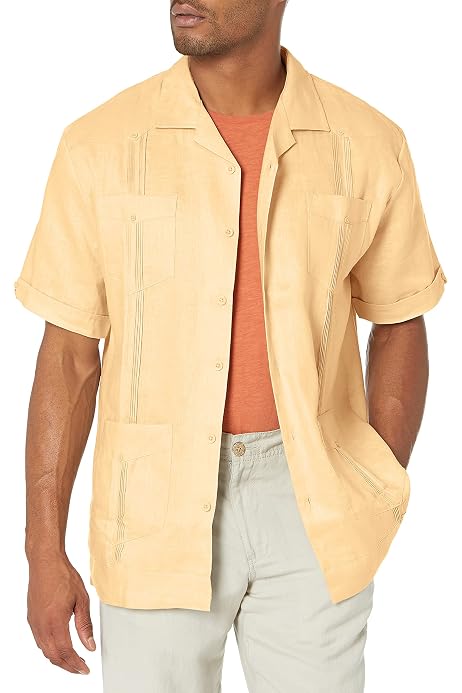 Linen Cross-Dyed Button-Down Shirt with 