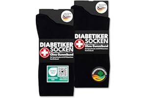 sockenkauf24 Diabetikersocken ohne Gummi & ohne Naht 97% Baumwolle (6 Paar) Diabetiker Socken mit Komfortbund für Damen & Herren