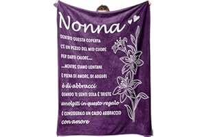 Niyewsor Regalo Nonna, Regali per Nonna Coperta, Regalo Nonna Compleanno, Idee Nonna Regalo, Festa della Mamma, Natale Regali per Nonna da Nipoti, Coperta per Nonna 130 x 150cm