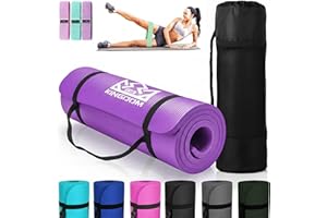 KINGDOM GB Kingdom Fitness 15mm 20mm Extra Thick Yoga Mat Set | NBR Non-Slip Exercise Mat, Carry Bag, Strap & Resistance Band