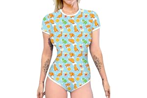 YILEEGOO Women Onesie Diaper Snap Crotch Romper Onesie Pajamas Bodysuit