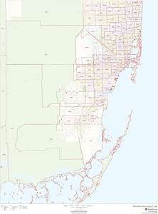 Miami Postal Code Map Miami-Dade County, Florida Zip Codes - 36" X 48" Matte Plastic Wall Map :  Amazon.co.uk: Stationery & Office Supplies