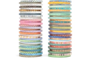 MAGLITT 60 rotoli Magrissimo Oro Washi Tape Set Masking Tape Nastro Decorativo per Fai da Te, Artigianato, Confezioni Regalo, Accessori per Album di Ritagli