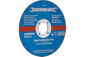 Silverline 447131 10 disques plats à tronçonner le métal 115 x 3 x 22,2 mm