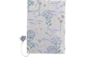 MAGICLULU A5 Book Cover Book Covers Flowers Book Protector Adjustable Book Cover with Tassel Sky Blue Notebook Cover for Hardcover Pocket Diary