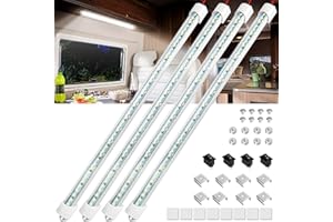 Linkstyle Barre de Lumière Intérieure à LED 12V, 48 LED 700LM 6500K Barre de Bande Lampe avec Interrupteur, pour Voiture Camion Camping-Car Bateau, 4PCS