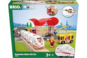 BRIO World 33940 Deutsche Bahn Ice Set - Eisenbahn-Set mit Schienen, Bahnhof und Zug im Stil der DB - Empfohlen ab 3 Jahren