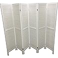 White 6 Panel Wooden Slat Room Divider/Partition/Privacy Screen