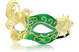 MYSEUNI Máscara veneciana de metal con diseño de pavo real para mujer, diseño de mariposa para Mardi Gras, fiesta de disfraces, carnaval