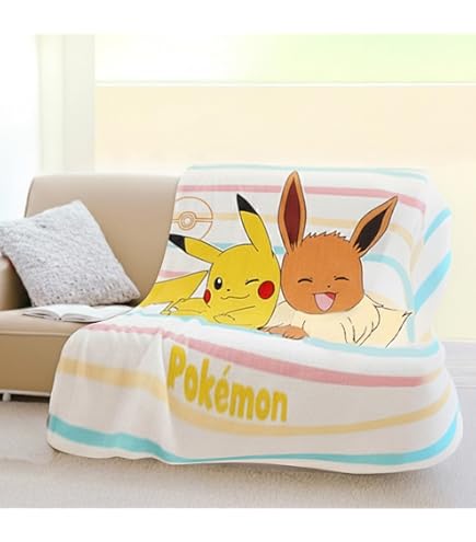 Franco Pokemon Anime Pikachu and Eevee - Ropa de Cama para niños súper Franco Pokemon Anime Pikachu and Eevee - Ropa de Cama para niños súper