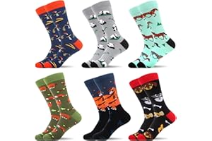 WeciBor Mens Colorful Funny Novelty Cotton Casual Pattern Crew Socks