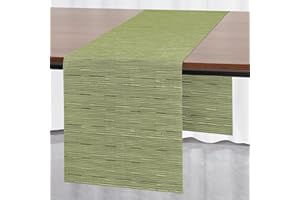 Myir JUN Table Runner, Washable Table Runner Roll Table Ribbon Table Decorations for Birthday Wedding, Party, Home Outdoor and Restaurants 12" x 55" (Green)