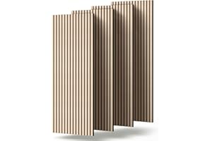 Dalsys Akustikpaneele 120x60cm, 4 Stück Eiche hell, Wandverkleidung Wanpaneele Holz, Lamellenwand mit Geräuschedämmung