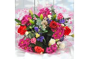 Homeland Florists Superb Mixed Fresh Flower Bouquet with a Single Large Naomi Velvet Rose at its Heart, Large, Red