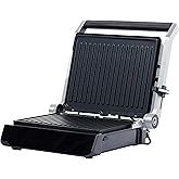 Homend Grilliant 1343H Cam Y&uuml;zeyli, 5 Hazır Programlı, D&ouml;k&uuml;m Plakalı, Led Ekranlı Konuşan Tost Makinesi