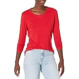 Amazon Essentials T-Shirt Girocollo a Maniche Lunghe con vestibilità Classica (Taglie Forti Disponibili) Donna