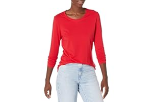 Amazon Essentials Camiseta de Cuello Caja, Manga Larga y Ajuste Clásico (Disponible en Tallas Grandes) Mujer