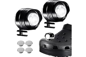 MestectPET 2 Pcs Lights for Clogs, IPX5 Waterproof Headlights for Croc Shoes, Lasting 72 Hours & 3 Light Modes Ultra Bright Light for Night Running, Dog Walking, Shoe Charm Gift for Adults and Kids