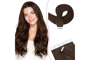 SEGO Pro Extension Adhesive Cheveux Naturel 20pcs 40cm #4 Marron Moyen - Cheveux Remy - Bandes Adhésives Invisibles Réutilisable (30g)