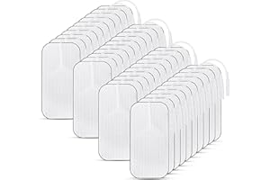 UNISOPH Tens Electrode Pads, Pack of 40 Self-Adhesive Electrodes Tens Device, 40 x 80 mm Tens Electrodes Reusable to Relieve Muscle, Back and Joint Pain, Compatible with Most TENS