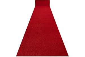 RUGSX Alfombras de Pasillo KARMEL Llano carmín/Rojo 80x750 cm
