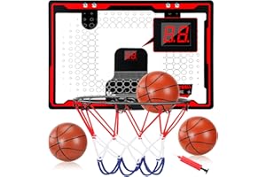 ‎TUSEASY TUSEASY Basketballkorb Indoor für Kinder, Mini Korb für Zimmer Mit Elektronische Anzeigetafel & 3 Bälle, Tür Geschenke Spielzeug für 5-11 Jahre Alte Jungen