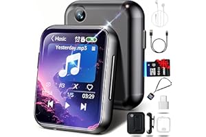 VLYNDER® Reproductor Mp3 con Clip Deportivo de 64 GB Bluetooth 5.4 Premium | Pantalla Táctil 2,01 Pulgadas | Cámara 720P | Radio FM | Grabadora de Voz | Sonido HiFi | E-Book | Expansible 256gb
