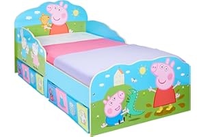 Marvel HelloHome Peppa Pig - Letto per bambini in legno con contenitori sottoletto - Colore rosa, 142 x 77 x 63 cm