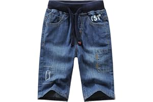 Echinodon Jungen Jeans Shorts 1/2 Kurze Hose Kinder Sommer Jeanshose Weich/Dünn/Atmungsaktiv