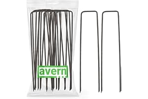Avern 50 pack of 6 inch Garden Securing Peg for weed fabric, netting, fleece, groundsheets, landscape fabrics, polythene sheeting, chicken wire, membrane (50, 6"/150mm, Steel)