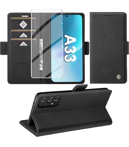 GOKEN Custodia Folio In Pelle Per Xiaomi Redmi 13C / Poco C65 – Portafoglio Con 3 Slot Carte E Supporto Magnetico, Nero - 3