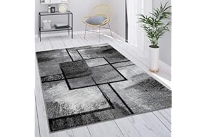 Paco Home Dywan Szary Do Salonu Vintage Kr鏒kie W這sie Geometryczny Abstrakcyjny Wz鏎, Rozmiar:160x230 cm, Kolor:Szary 4