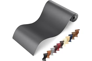 YAFLC YFALC Cuero Adhesivo Parches Polipiel Gris más oscuro, 10x160cm Reparación de Cuero Parches, Parches de Cuero Adhesivos para Sofás, Asientos de Coche, Muebles