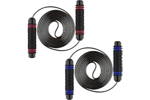 Habett Springseil, 2 Stück Speed Rope mit Kugellagern, Länge Einstellbar, Jump Rope mit Rutschfesten Handgriffe, Seilspringen für Fitness & Training geeignet für Kinder und Erwachsene -3M