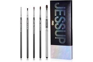 Jessup Juego de Brochas para Labios,Brochas Profesionales Maquillaje Labios Aplicación Sin Rayas Lápiz Labial, Pelo Sintético Primera Calidad,Define el Contorno y Acentúa Tu Labio 5 Piezas T325