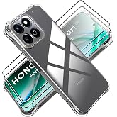 Tieeyivv Case for Honor 200 Smart 5G with Screen Protector for Tempered Glass Screen Protector Case Shockproof Protective Case Soft TPU Transparent Mobile Phone Case [Camera Protection]