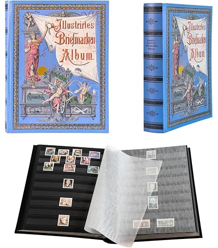Classeur Timbres De Luxe Album Timbres Prophila 64 Pages Noires - Couverture Bleue Matelassée Avec Cassette Album Timbres Collection Classeur Timbres De Luxe Album Timbres Prophila 64 Pages Noires - Couverture Bleue Matelassée Avec Cassette Album Timbres Collection
