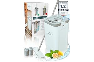 WONDERHOME - Set di lavapavimenti con secchio – separa lo sporco – dall'acqua dolce – innovativo set di pulizia a 3 camere + funzione strizzacervelli – per ogni pavimento [Ordinate ora secchio con
