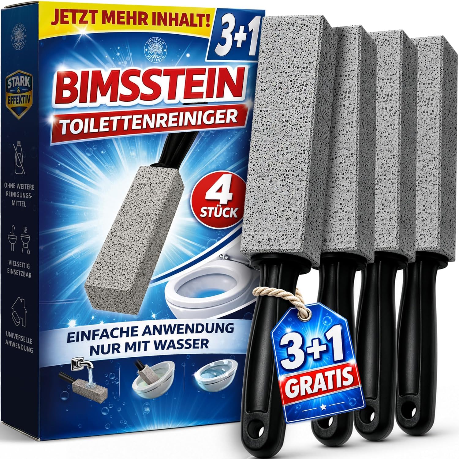 Technische Daten & Spezifikationen : Bimsstein Toilettenreiniger 4er Set WC Bimsst