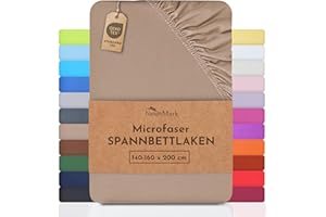 NatureMark - Mikrofaser SPANNBETTLAKEN zum Sparpreis! viele Größen und Farben Markenware (140x200-160x200 cm, Sand/beige)