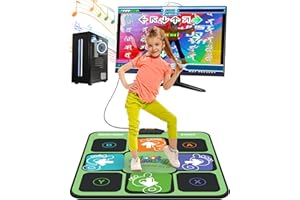 Acelufly USB Dance Mat for Kids - PC Plug and Play PlayMat with Dancing Game Software, 7 Challenge Modes, 245 Built-in Songs, Non-Slip Indoor Fitness Mat, Gift for Boys, Girls, Adults(Green)