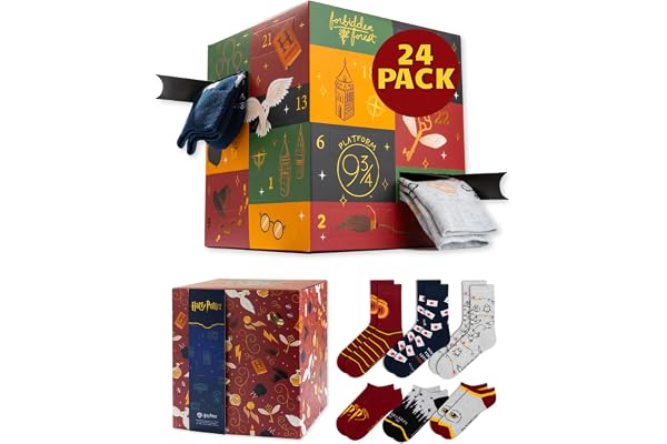 Adventskalender Wizarding World Harry Potter Strumpor Herr Presenter Till Dam Socks Gift Presentförpackning 24 Par 2 Storlekar